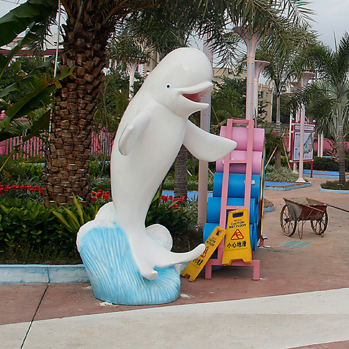游乐园主题海豚雕塑摆件